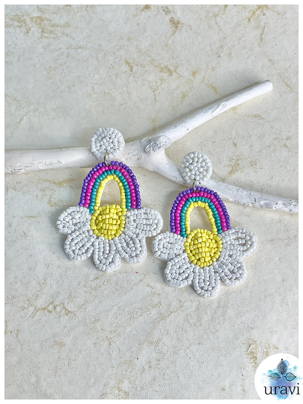 RainbowPetals Handmade Beaded Earring