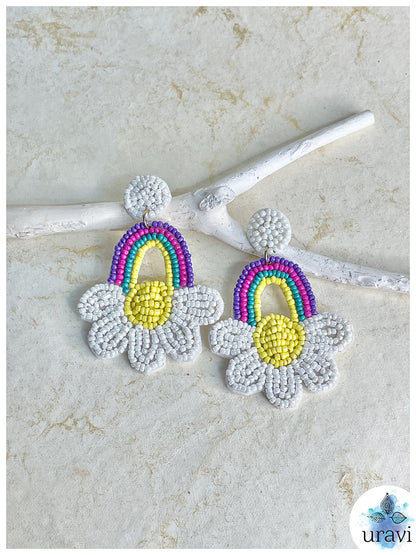 RainbowPetals Handmade Beaded Earring