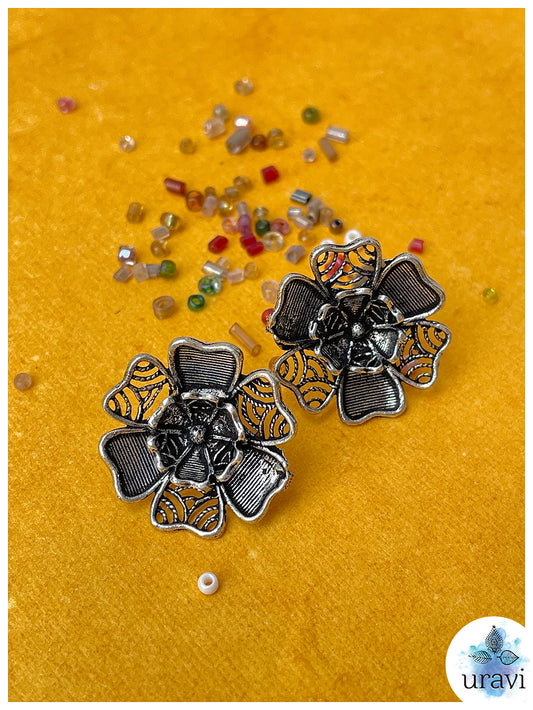 Petunia: Silver Replica Stud Earrings