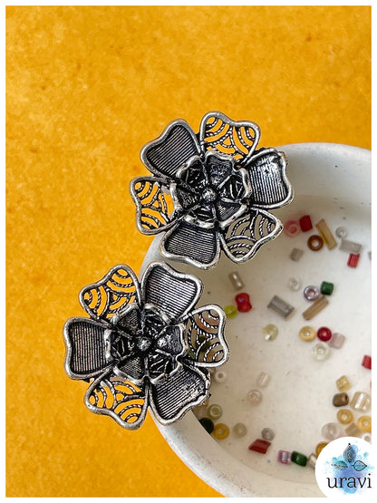 Petunia: Silver Replica Stud Earrings