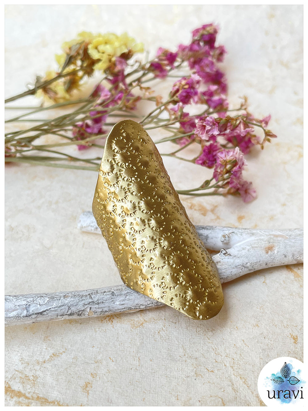 Floral Mirage -Free Size  Matt Gold  Finger Ring