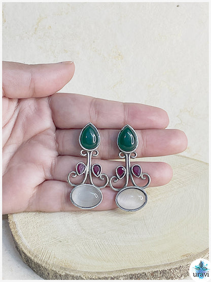 Mridula - Silver Look Alike Stud Earring