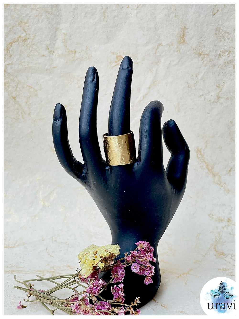 Gold Finger-Free Size  Matt Gold  Finger Ring