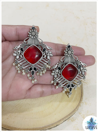 Kiara Silver Look-Alike Dangler Earrings
