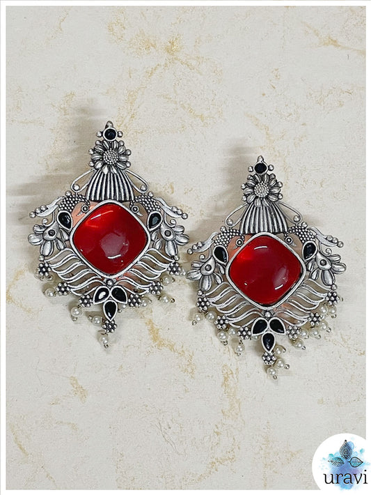 Kiara Silver Look-Alike Dangler Earrings