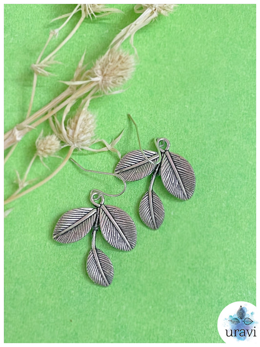 Glittery Leafy - Charm Small Dangler Earrings