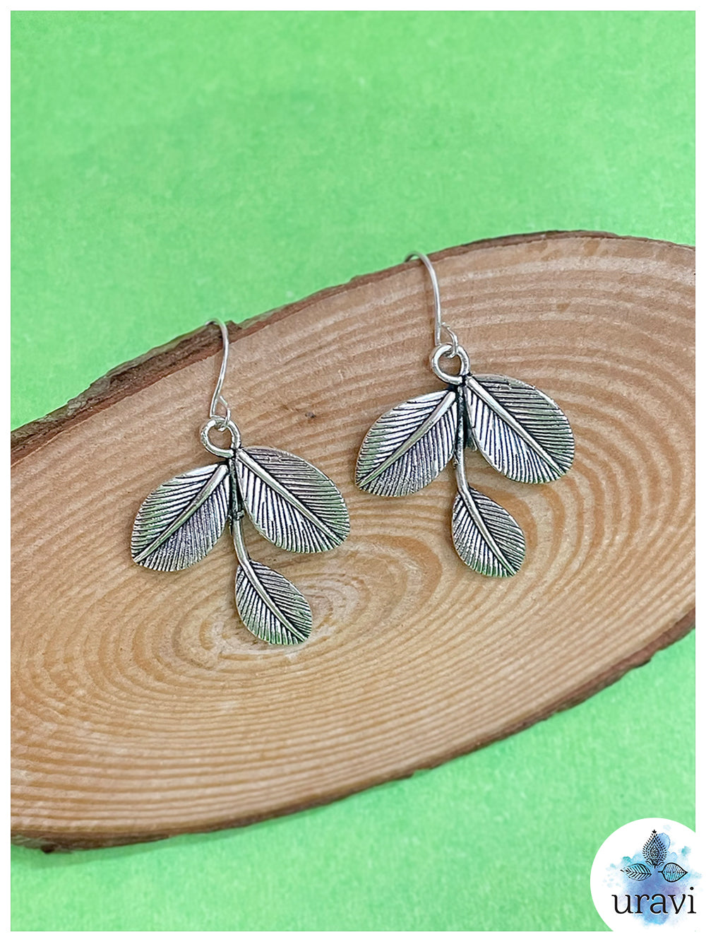 Glittery Leafy - Charm Small Dangler Earrings