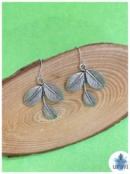 Glittery Leafy - Charm Small Dangler Earrings