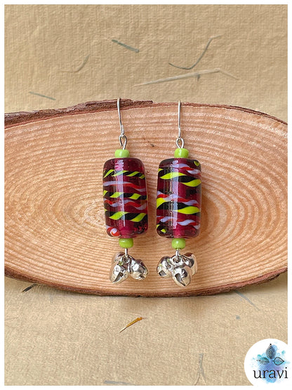 CherryTwist   -  Handcrafted Glass Beaded Earrings