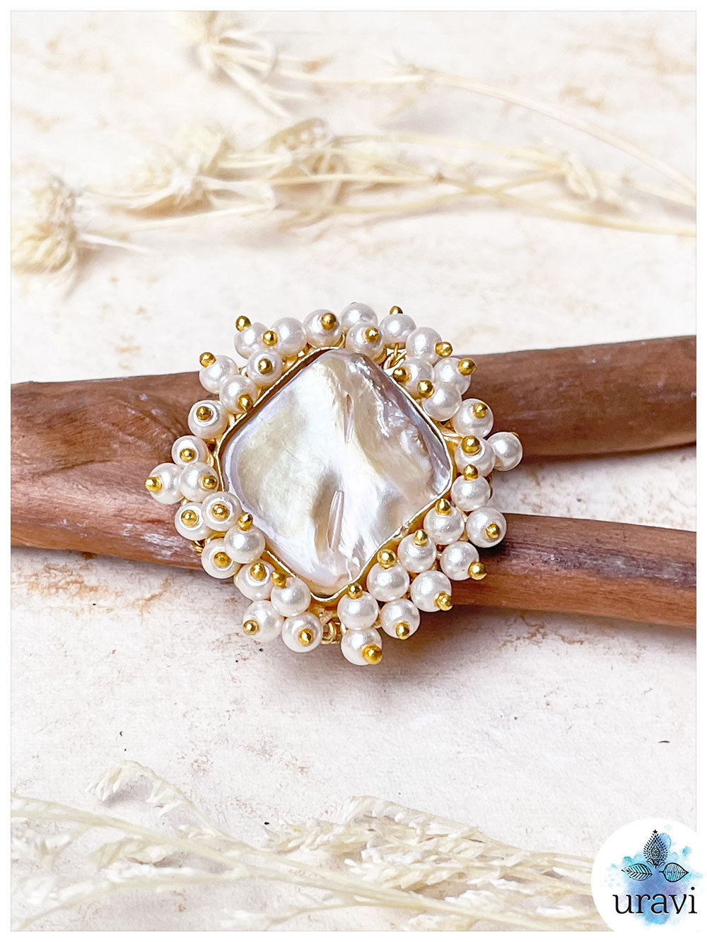 Aishwarya - Stone-Studded Silver Replica Finger Ring