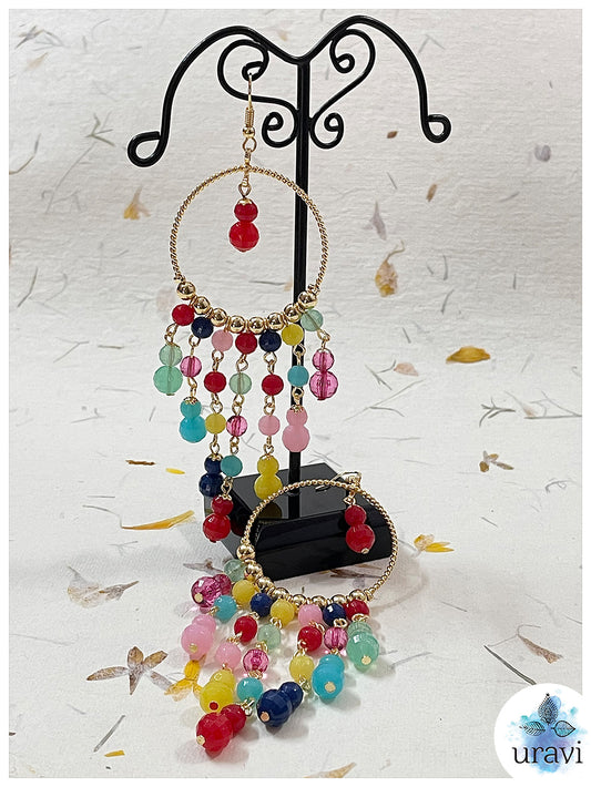 Rainbow Dreams Bollywood Style Long Dangler Earrings