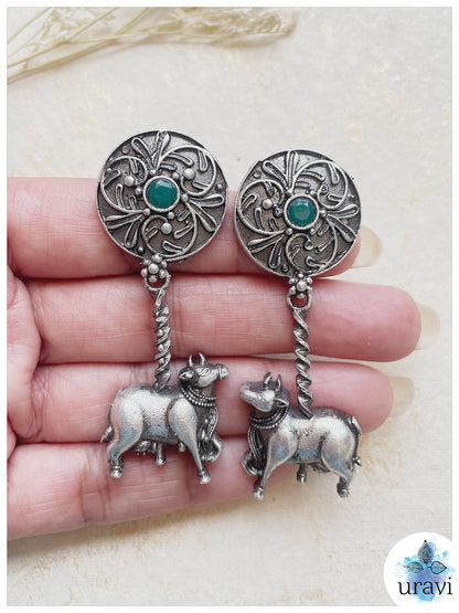 Nandi - Silver Look-Alike Dangler Earrings
