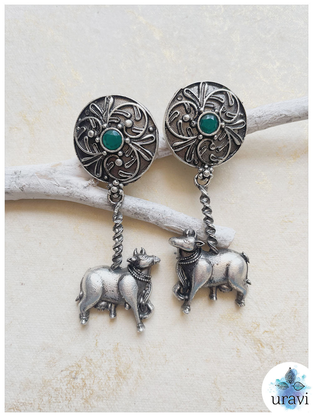 Nandi - Silver Look-Alike Dangler Earrings
