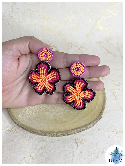 PeachPop Beaded Handmade Earrings