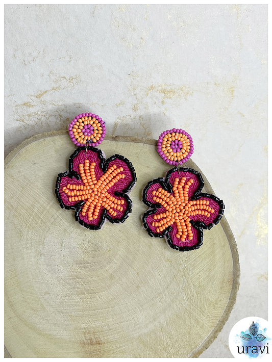 PeachPop Beaded Handmade Earrings