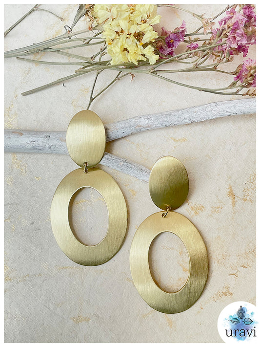 RegalAura - Matt Gold Hoop Earrings