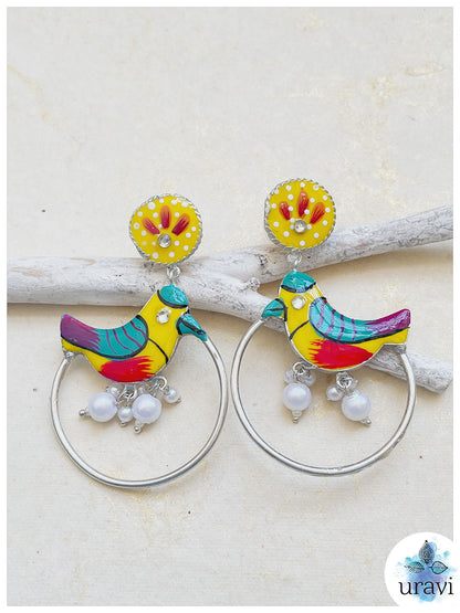 Pakhi - Minakari Hand Painted Dangler Earrings