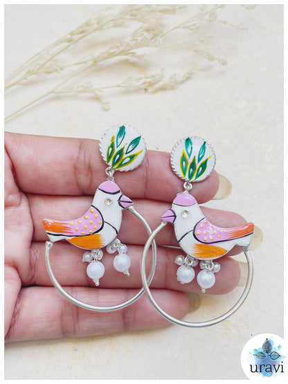 Pakhi - Minakari Hand Painted Dangler Earrings