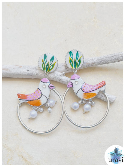 Pakhi - Minakari Hand Painted Dangler Earrings