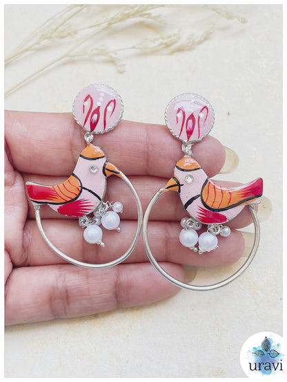 Pakhi - Minakari Hand Painted Dangler Earrings