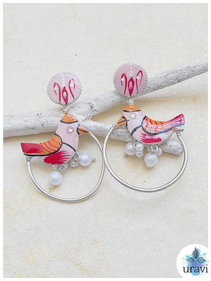 Pakhi - Minakari Hand Painted Dangler Earrings