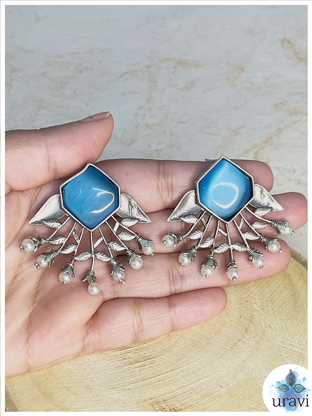 Pankhuri Silver Look-Alike Stud Earrings