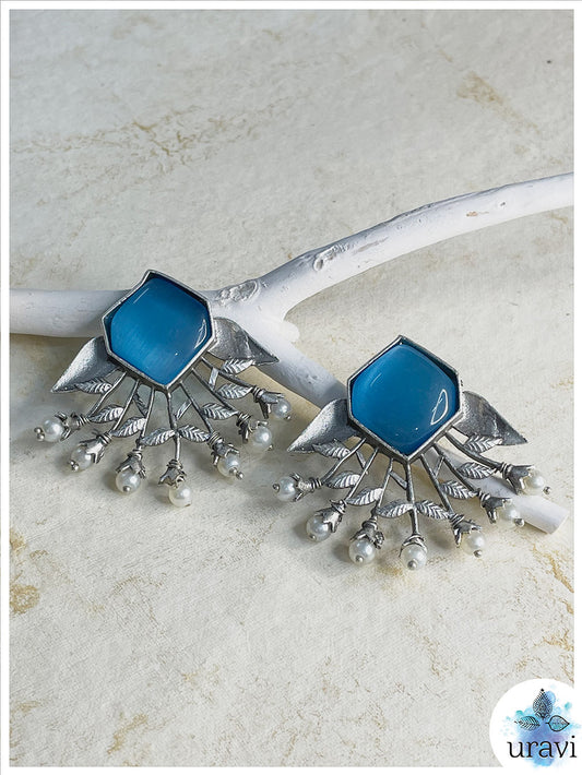 Pankhuri Silver Look-Alike Stud Earrings