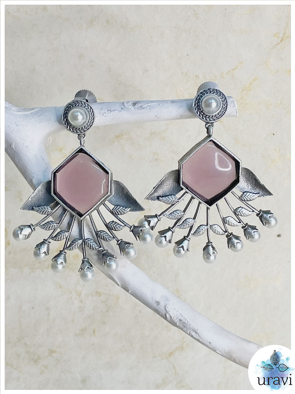 Pankhuri Silver Look-Alike Stud Earrings