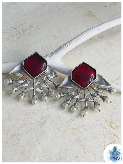 Pankhuri Silver Look-Alike Stud Earrings