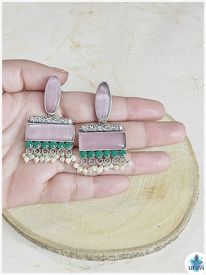 Aaradhya - Sliver Look Alike Dangler Earring