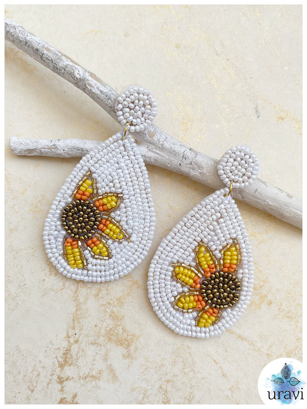 Pear Shape Beaded Handmade Earrings