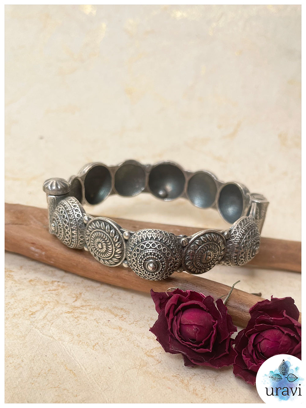 Pushpbela - Silver Replica free size Bangle – URAVI
