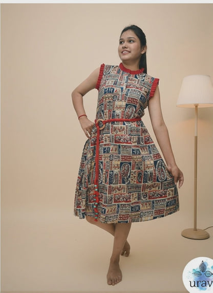 Patralekha – Patch Print Belted Midi Dress