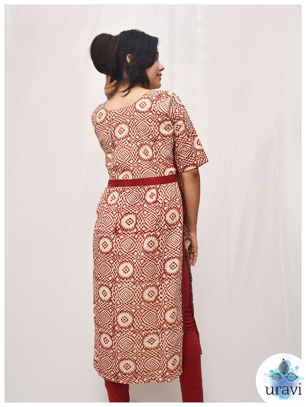 Lalima – Bagru Print High-Low Hem Kurta with Long Slits