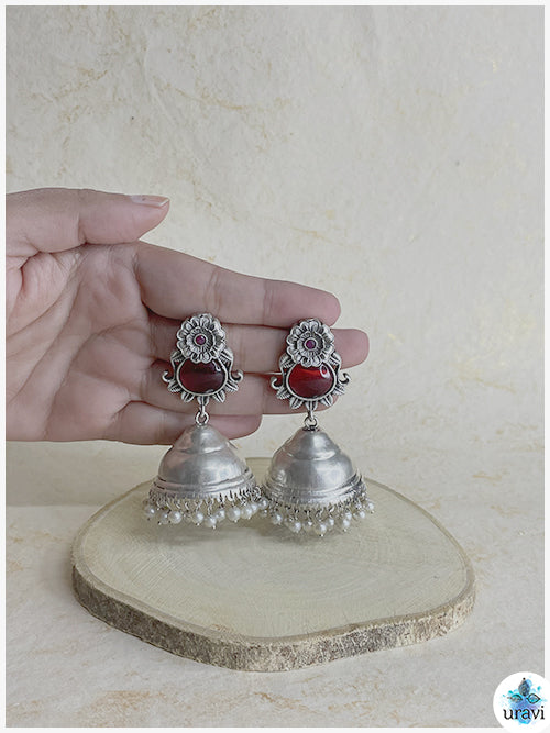 Abhirupa - Sliver Look Alike Jhumka Earring