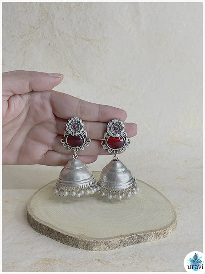 Abhirupa - Sliver Look Alike Jhumka Earring