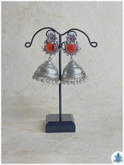 Abhirupa - Sliver Look Alike Jhumka Earring