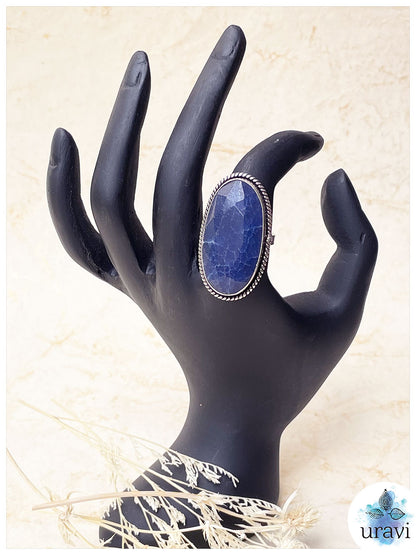 Trisha - Stone-Studded Silver Replica Finger Ring