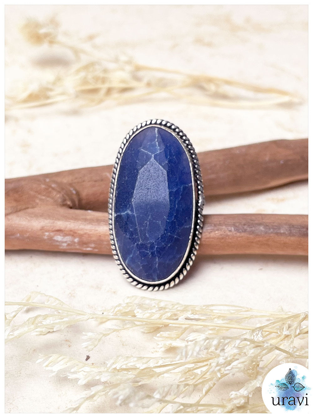 Trisha - Stone-Studded Silver Replica Finger Ring