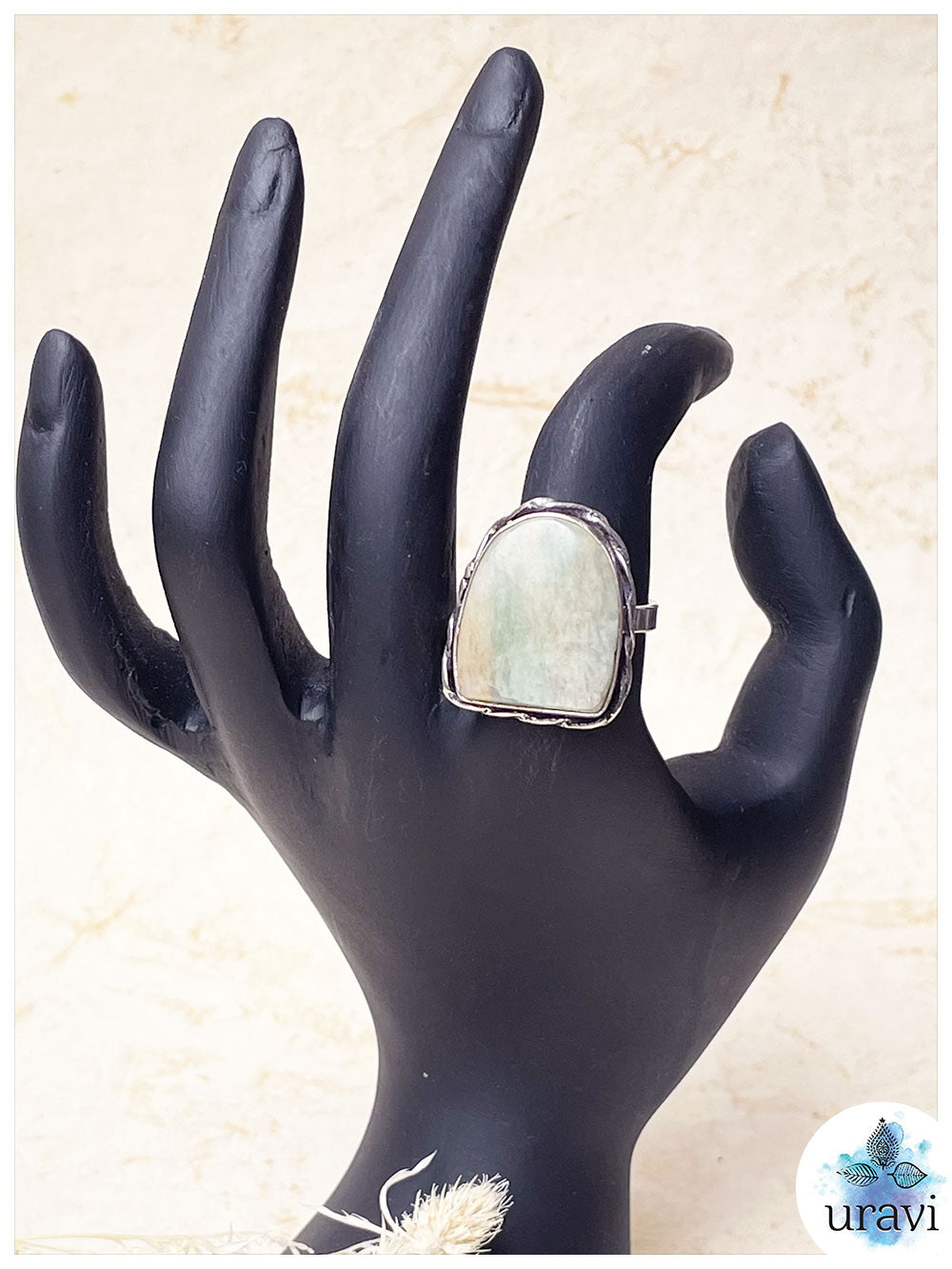 Priyanwadha - Stone-Studded Silver Replica Finger Ring