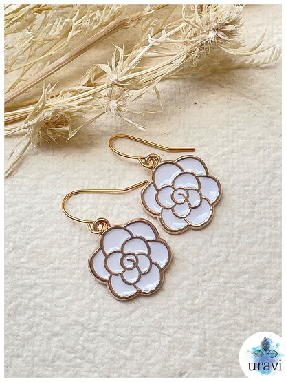 Rozy - Floral Small Dangler Earrings