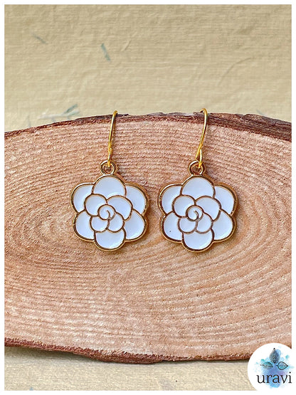 Rozy - Floral Small Dangler Earrings