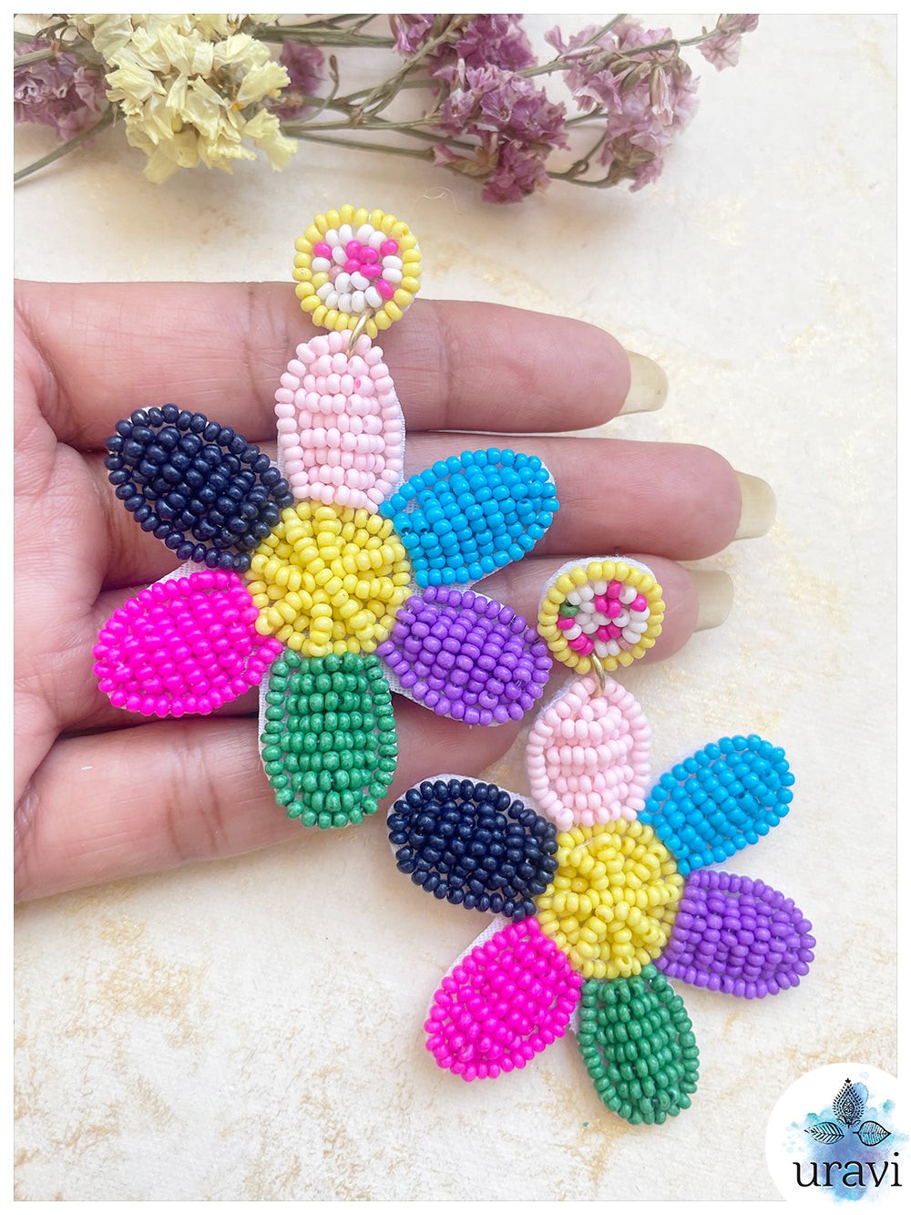 Satranga Beaded Handmade Earrings