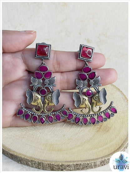 Vinita Silver Look-Alike Dangler Earrings