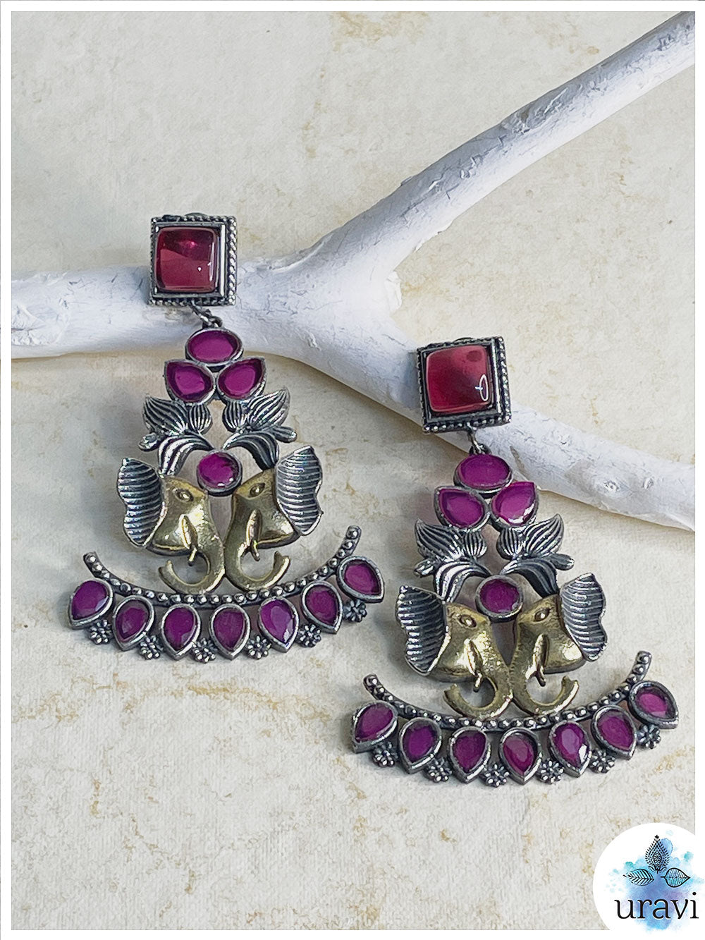 Vinita Silver Look-Alike Dangler Earrings