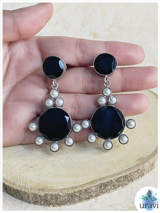 Shanaya Silver Look-Alike Dangler Earrings