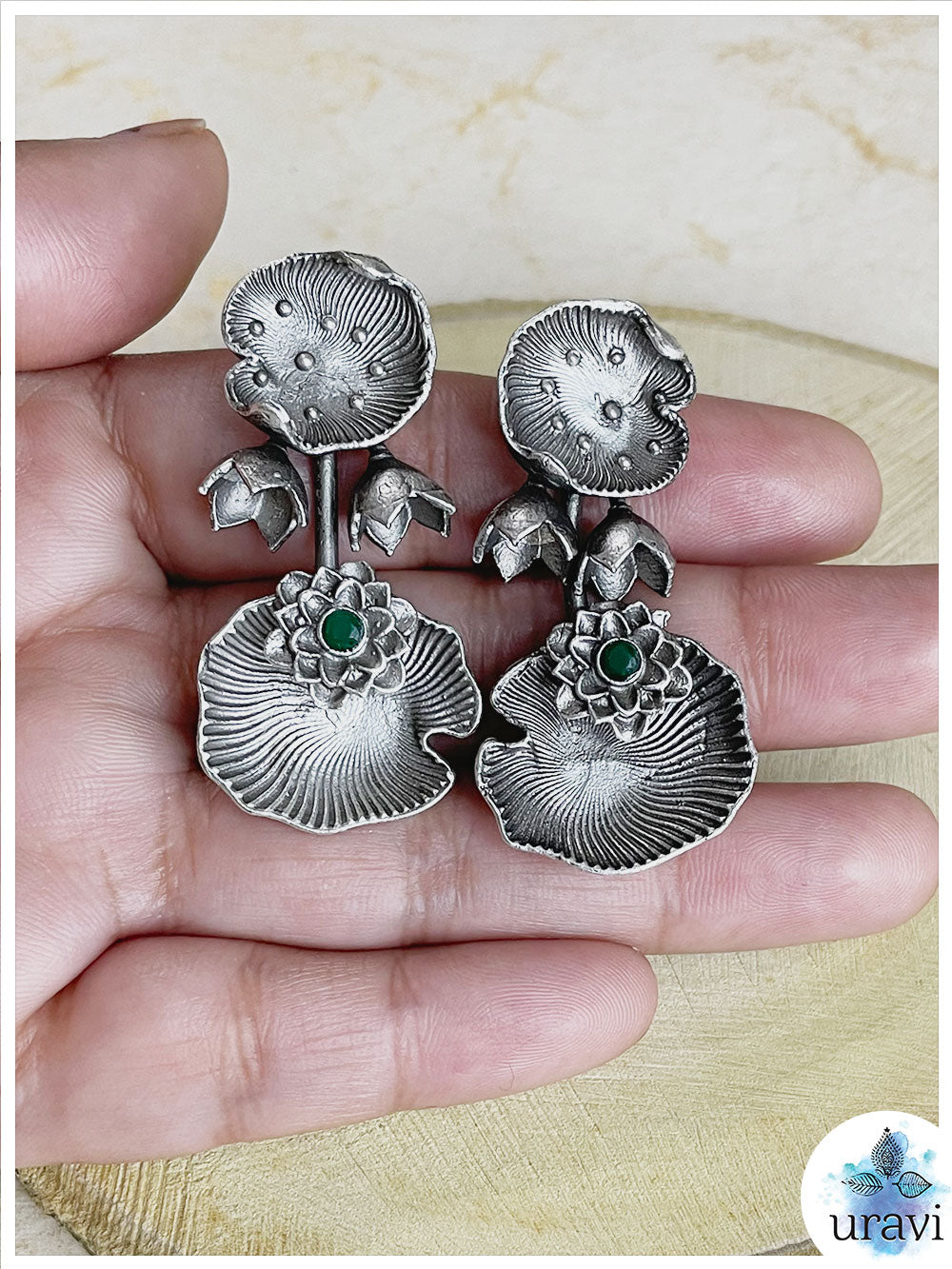 Sea Shell Silver Look-Alike Stud Earrings