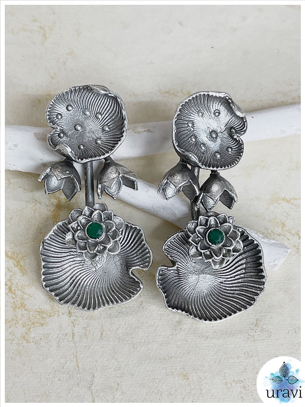 Sea Shell Silver Look-Alike Stud Earrings