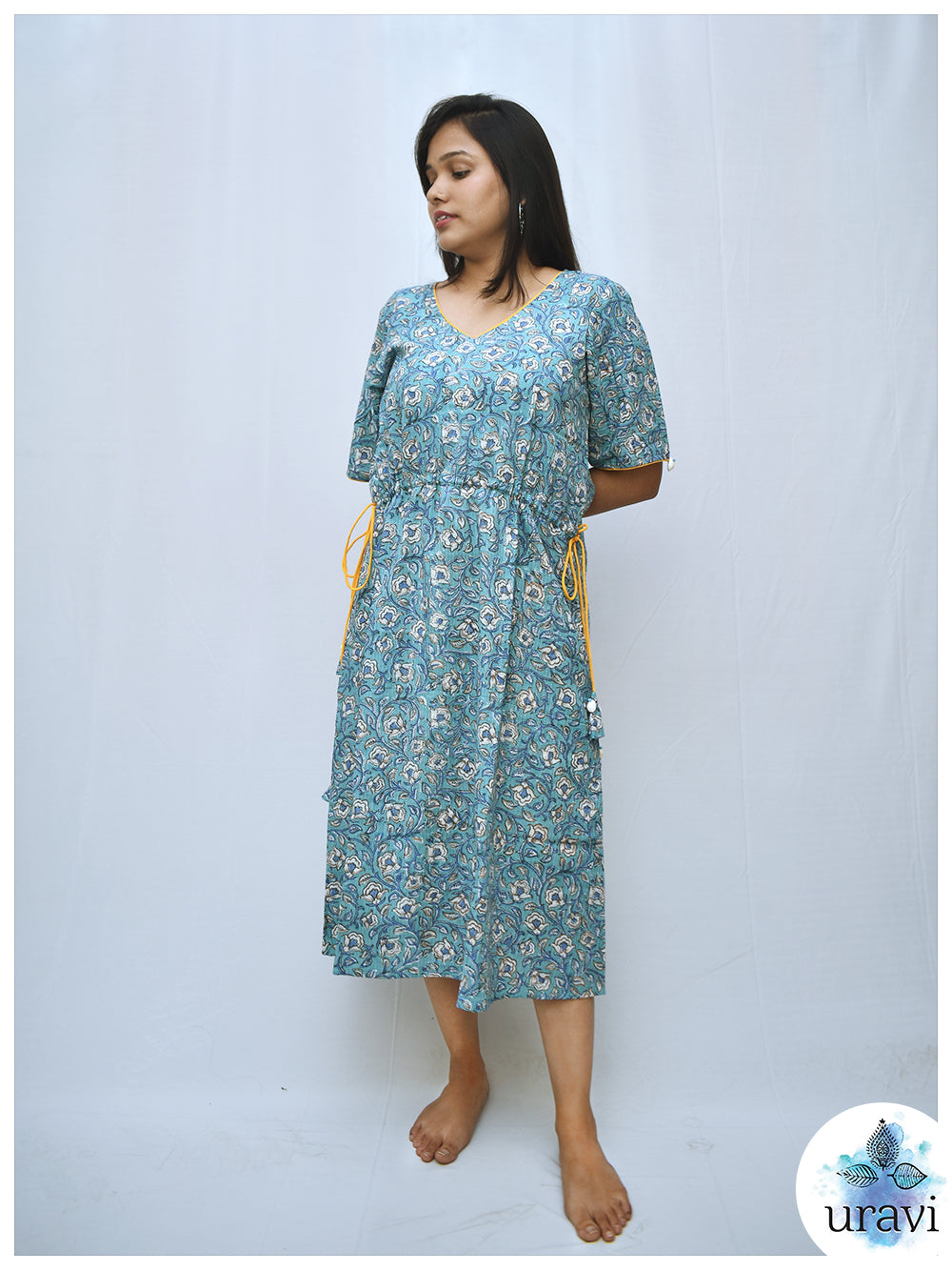Tarangini – Soft Sky Blue Midi Dress