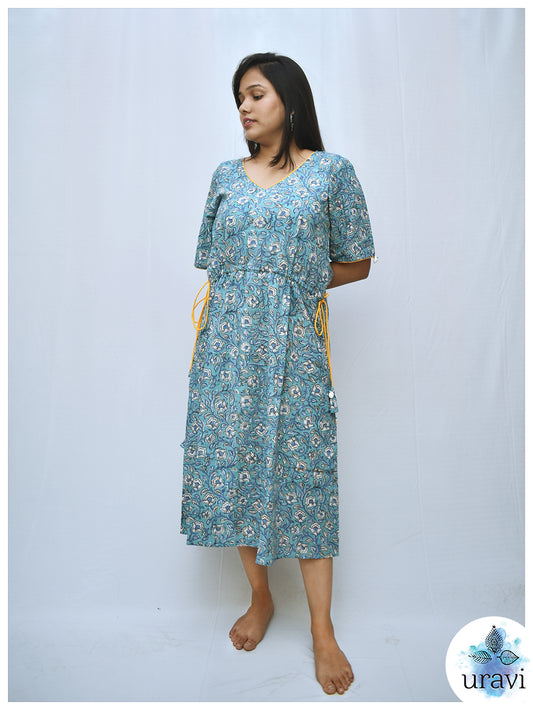 Tarangini – Soft Sky Blue Midi Dress